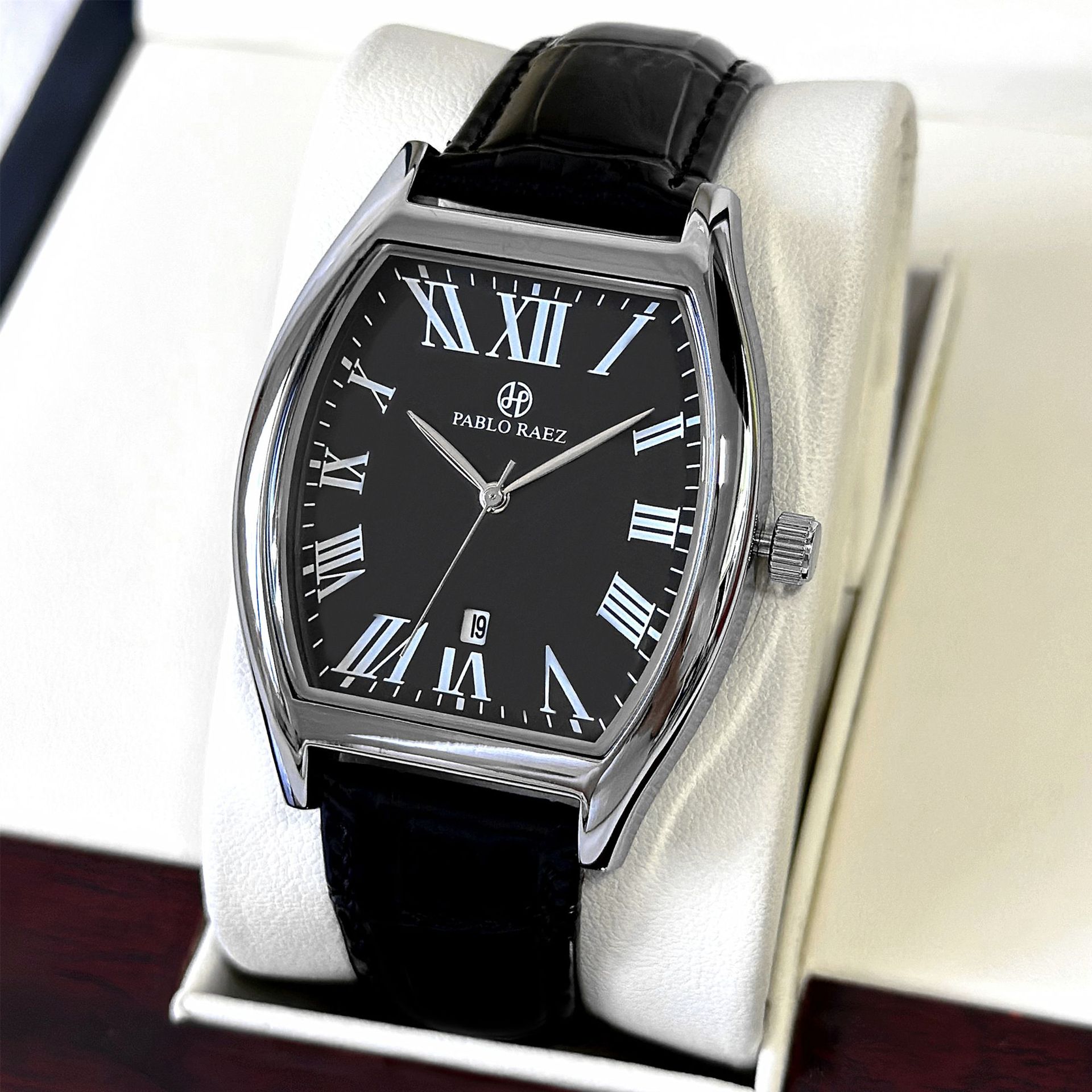 Live E-commerce Cross-border Explosions Square Plate Waterproof Belt Wine Barrel Watch Simple Casual Elegant Men's Watch