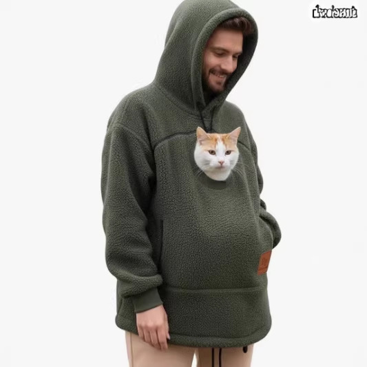 2025 New European and American Style Polar Fleece Unisex Trendy Hooded Loose Casual Warm Sweatshirt