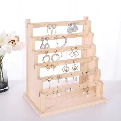 Solid wood earring storage rack, creative jewelry rack, ear clip, cardboard earrings, jewelry rack, necklace rack, display props