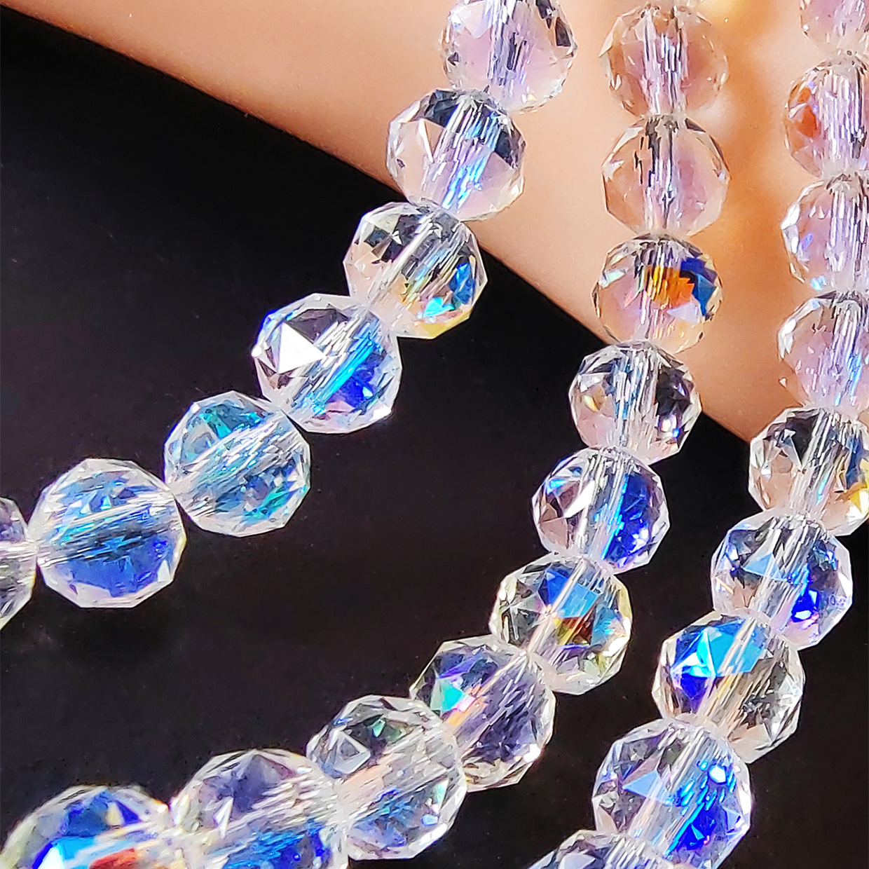 批發8mm10mm水晶花球珠玻璃散珠AB彩服飾配件飾品半成品飾品配件