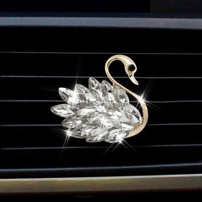 Clip Diamond Car Air — Car Perfume Aromatherapy - white-swan-facing-right