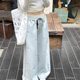 Spring and Summer New Korean Style Blue Striped Bow Wide Leg Pants Women's College Style High Waist Straight Casual Loose Trousers