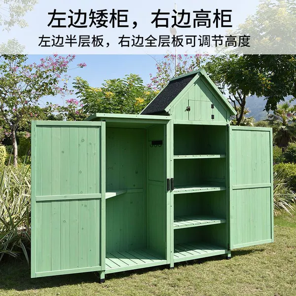 Double cabinet-high cabinet on the right-green