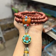 小红书正宗凤眼菩提回流文玩手串9脖挂藏式佛珠108工艺品非天然