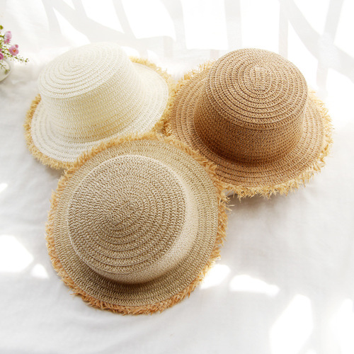 Women's Summer Straw Hat, Knitted Korean Style Vacation Beach Outdoor Photography Sand Hat, Sun Protection Korean Style Sun Hat