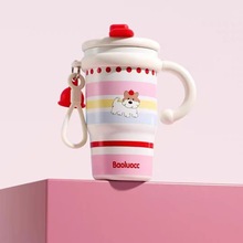 女生高颜值办公水杯双饮吸管陶瓷内胆家用手柄大容量冰霸保温杯子