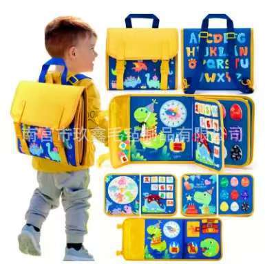 Fábrica de sentido común al por mayor ropa cremallera juguetes fieltro libro tablero de fieltro portátil tablero ocupado portátil