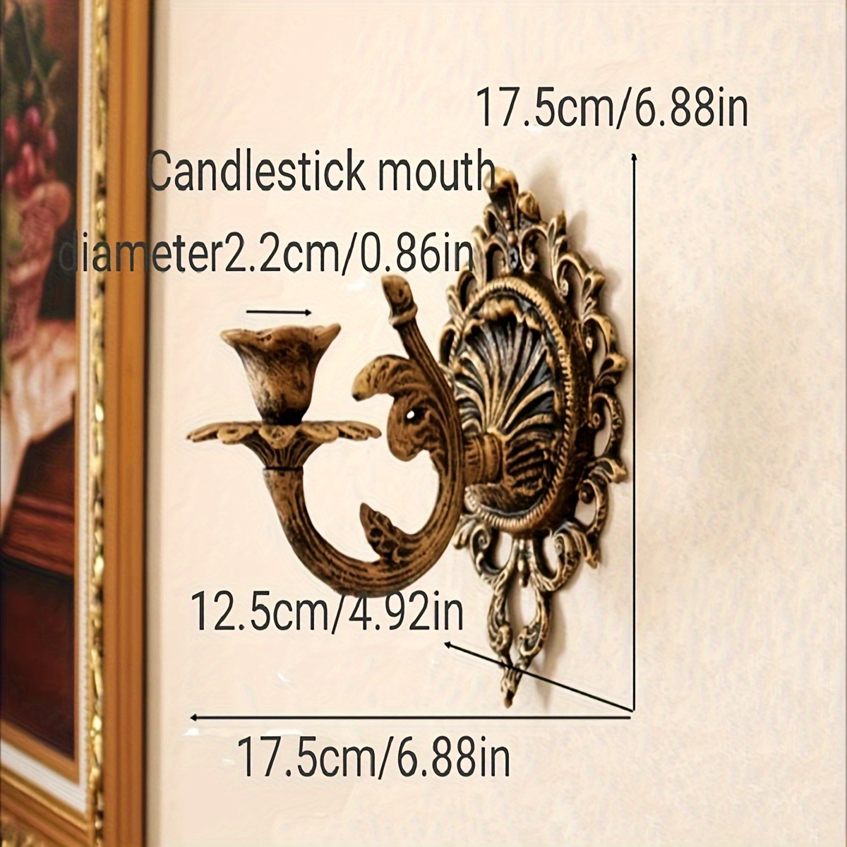 유럽 ??귀족 벽걸이 주철 촛대 청동 오래된 정원 잡화 장식 장식품 촛불 촛대