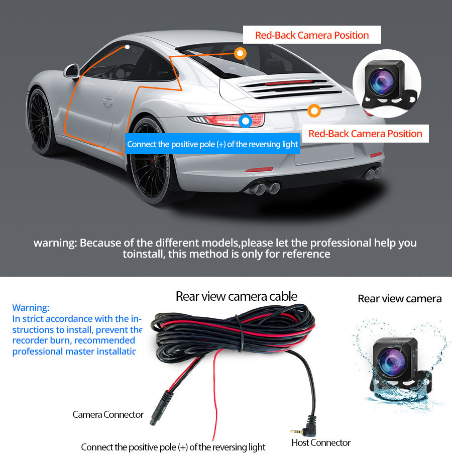 Driving Recorder 10inch Streaming Media Rearview Mirror Three-Way Reversing Image Wifi Mobile Phone Interconnection Hd Night Vision