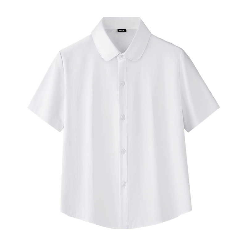 Camisa blanca de manga corta para niñas Camisa blanca de verano Escuela primaria y secundaria Jardín de infancia Uniforme escolar blanco Uniforme infantil