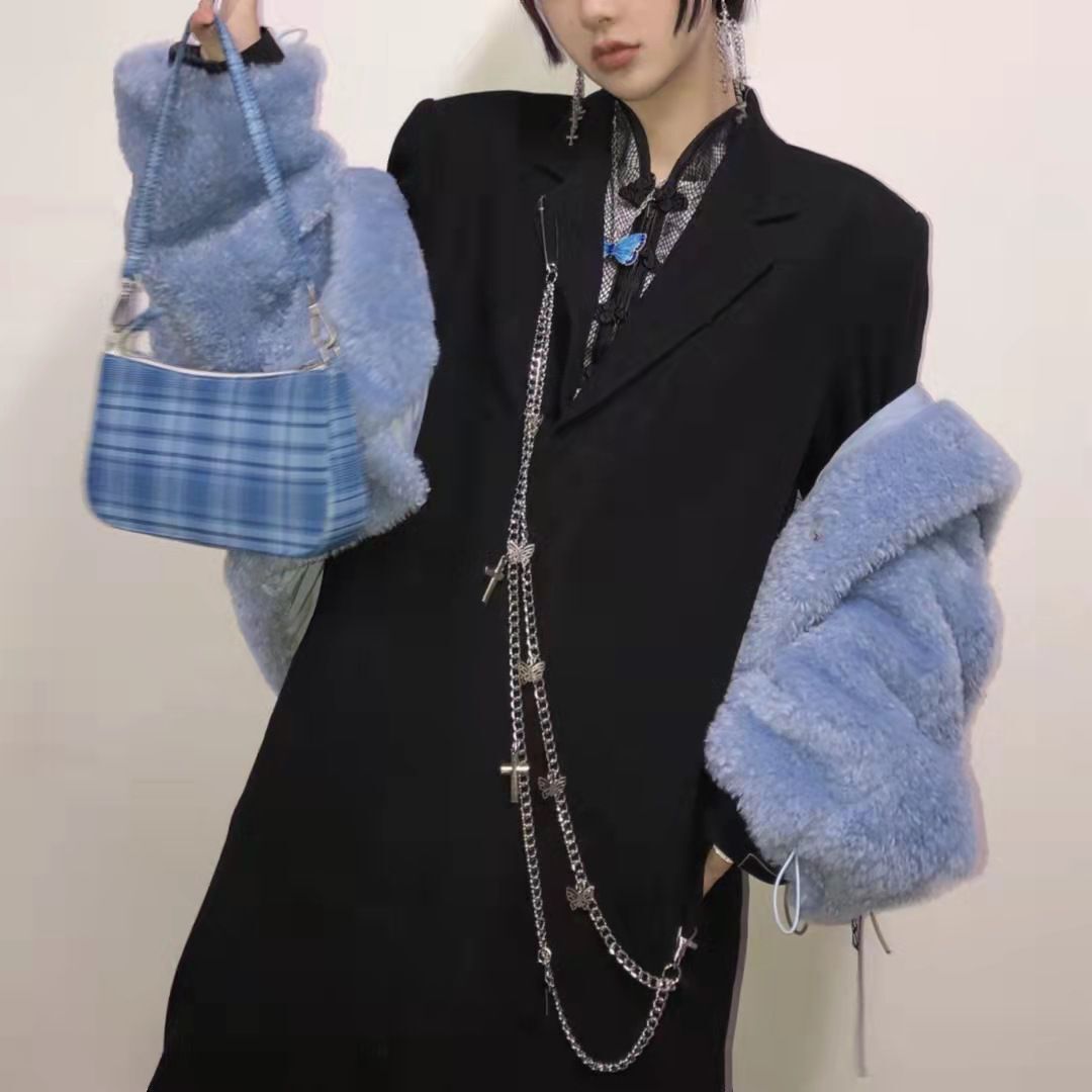 Accessories Punk Hip-Hop Thick Butterfly Cross Mix Body Unisex Versatile Pants Chain_voghion.com