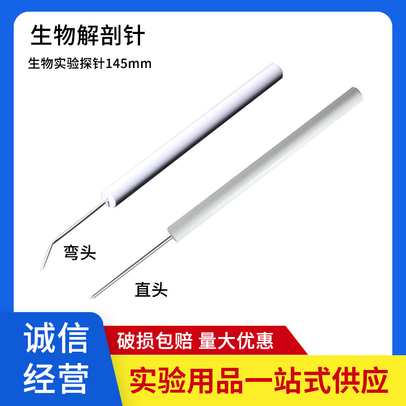 塑料柄解剖针昆虫生物解剖针直尖中学生物实验探针教学解剖工具
