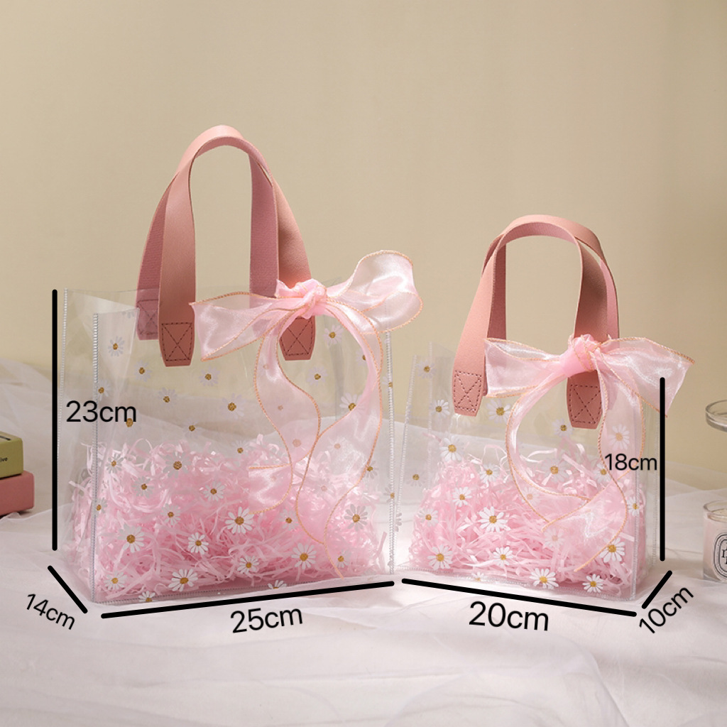 Pink-little daisy; small size [free bow] 20*18*10; 45cm