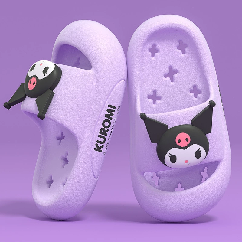 Куломи детские холодные тапочки Летний мультфильм милый мальчик девочка нескользящая мягкое дно ребенка комнатные протекающие тапочки