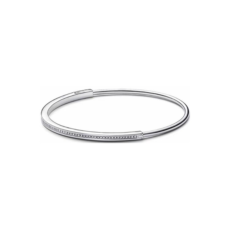 Panjia Dora 925 スターリングシルバー ブレスレット 2 色 I-D ブレスレット波状ライン積み重ねカップル同じブレスレット|undefined