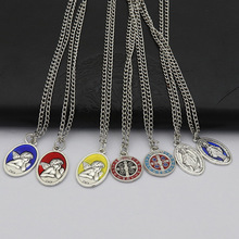 跨境货源复古DIY饰品项链小天使珐琅彩工艺品饰品项链O型金属项链