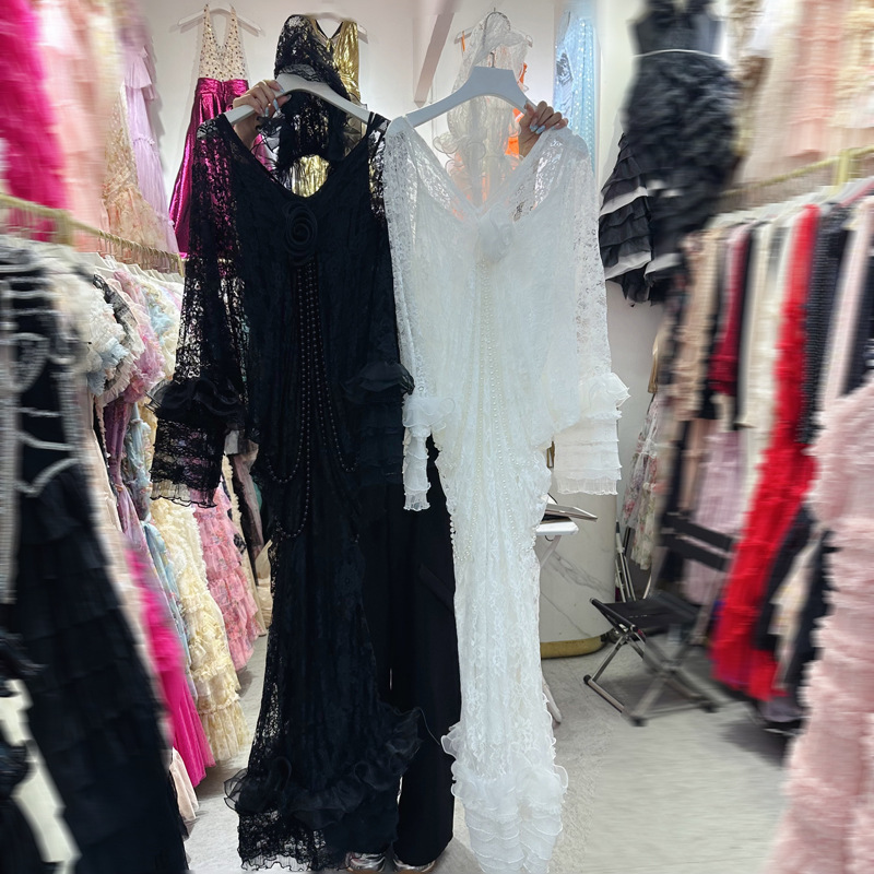 Europe and the United States cross-border thirteen lines of wood ear edge dress collar beaded gauze hat wedding dress beautiful bat bud