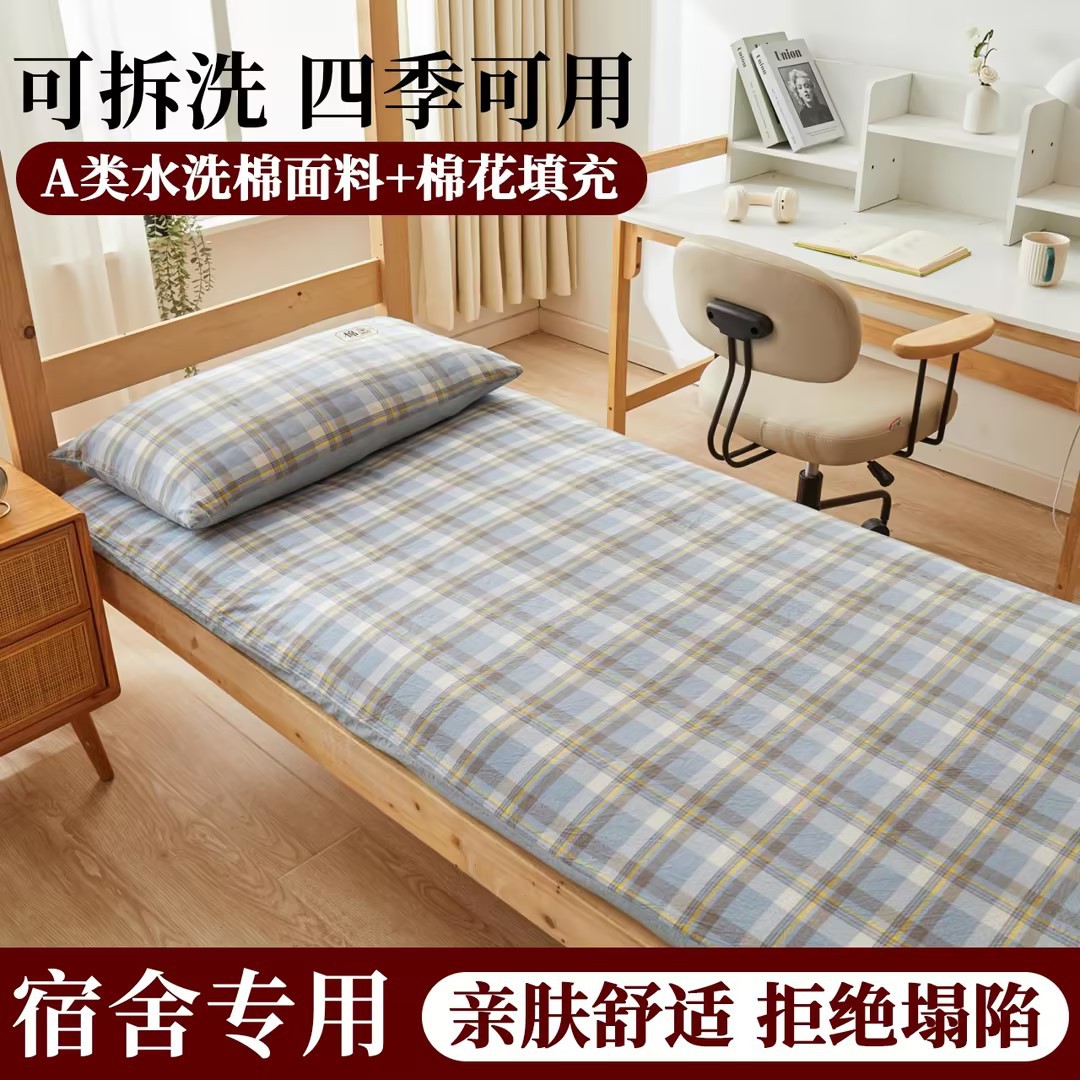 Removable and Washable Cotton Mattress Mattress Fish Scale Mesh Thickeneded Winter Quilt Dormitory Student Mattress Quilt Winter Cotton Mattress