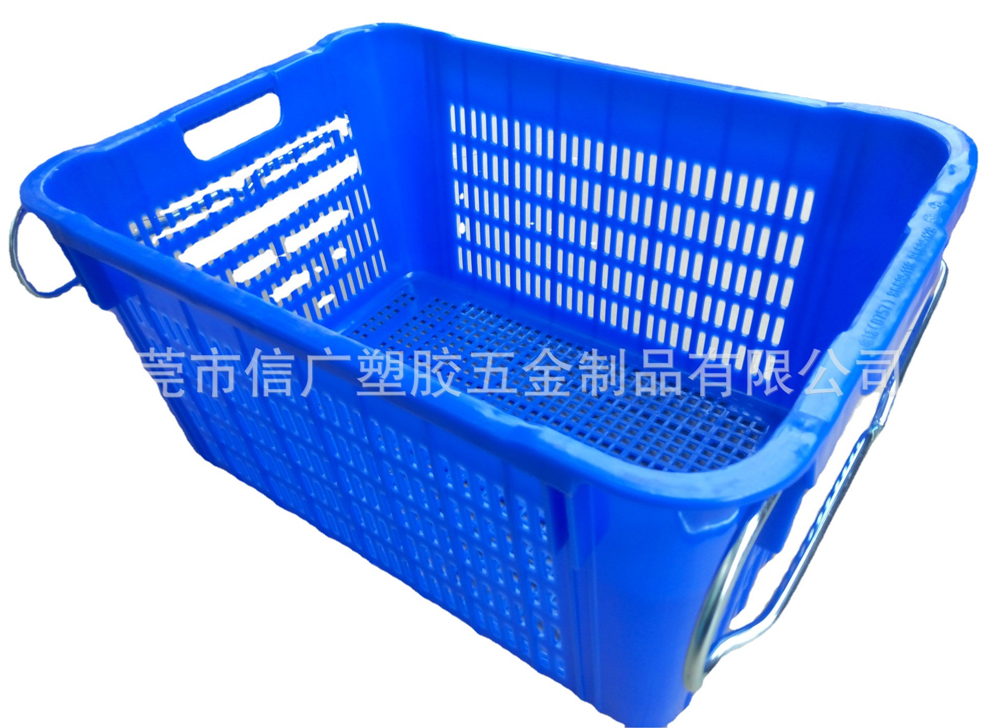 自产质量非常好蔬菜周转塑胶筐箩710*492*375带铁耳蔬菜采摘箩筐