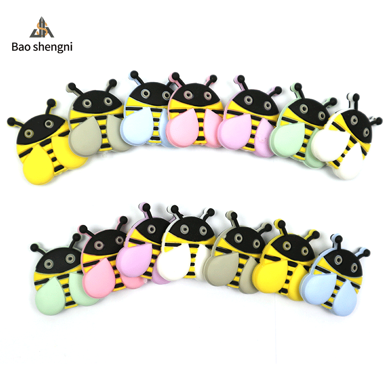 Transfronteriza nueva silicona epoxi abeja cuentas silicona molienda palo de silicona perlas sueltas calmante anti-gota accesorios de cadena