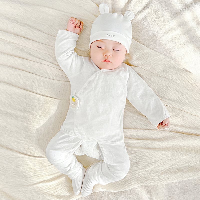 Ropa de bebés recién nacidos primavera y otoño 0 algodón puro marzo delgado fondo primer año conjunto de separación de bebés abrigo de otoño pantalones de otoño