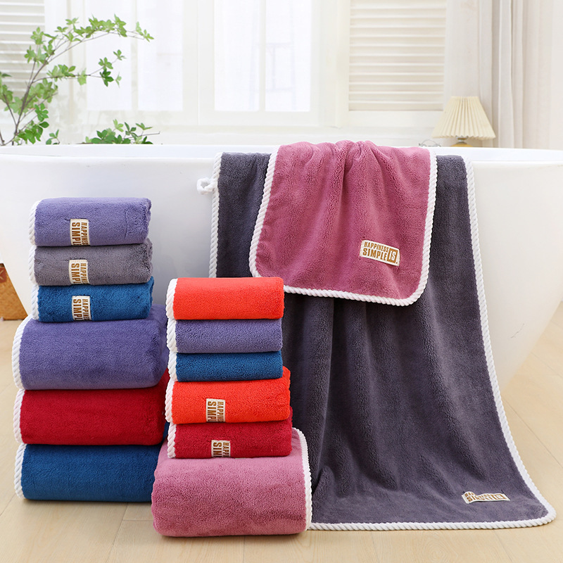 Coral fleece household towel thickened face towel supermarket gift wholesale bath towel suit absorbent lint-free hair generation