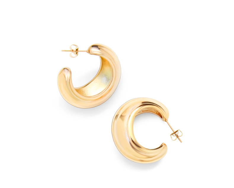 fashion simple geometric C-shaped earrings titanium steel  earrings