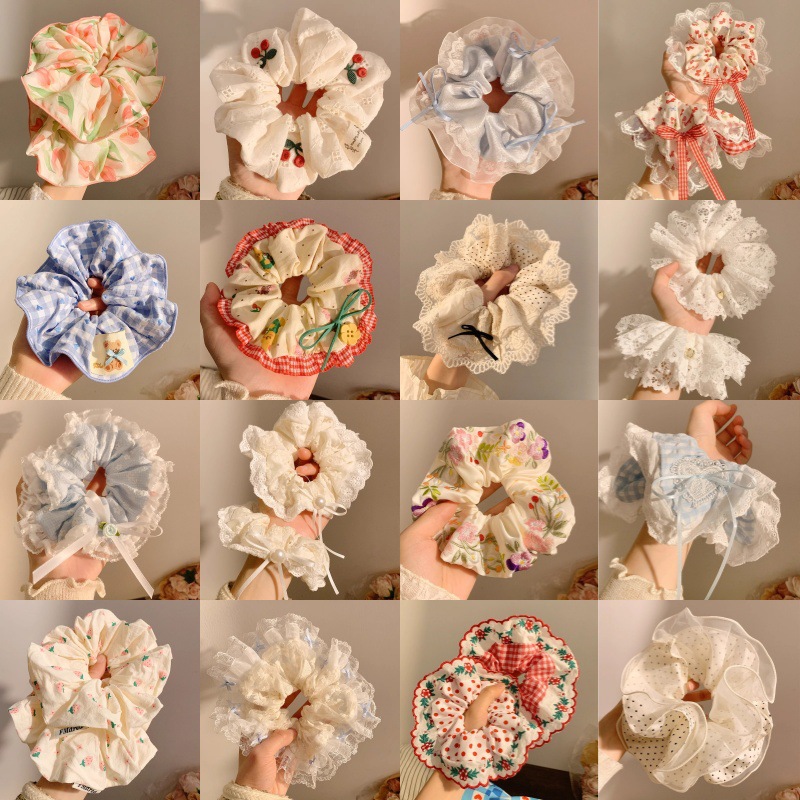 Anillo de cabello perezoso coreano cuerda de cabeza intestino grande niñas de alto nivel de la sensación de cabello de alta elasticidad correa de cabello de cabello super grande