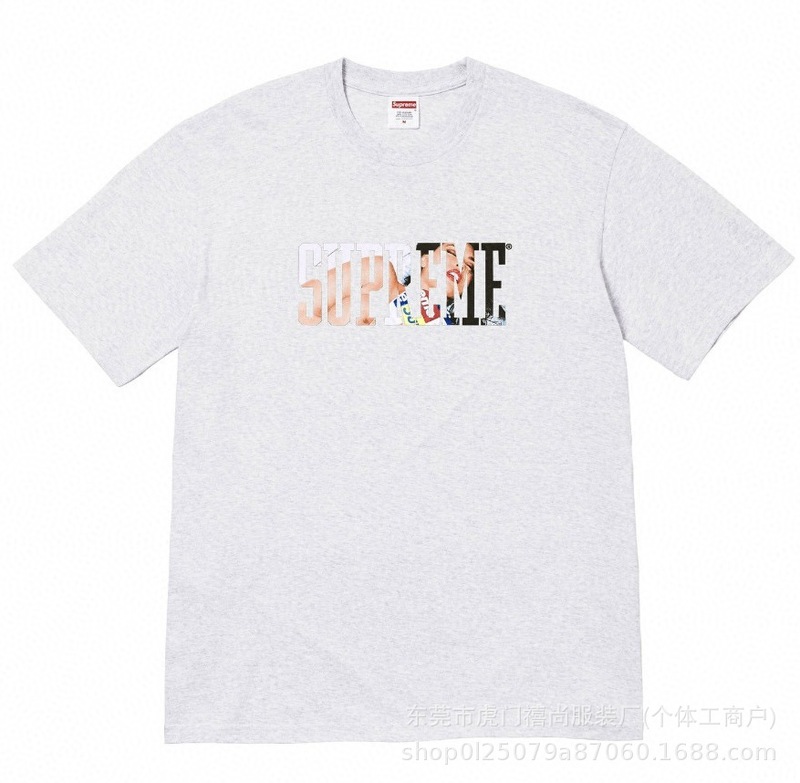 クロスボーダー 25ss アメリカントレンド Supreme ハイバージョン レタープリント ラウンドネック 半袖 ユニセックス ゆったり カジュアル Tシャツ|undefined