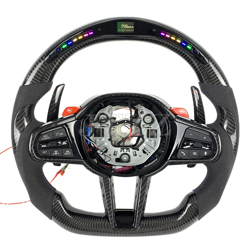 Suitable for BMW M3M4M5 1234 series CS G series sports modified LED carbon fiber steering wheel