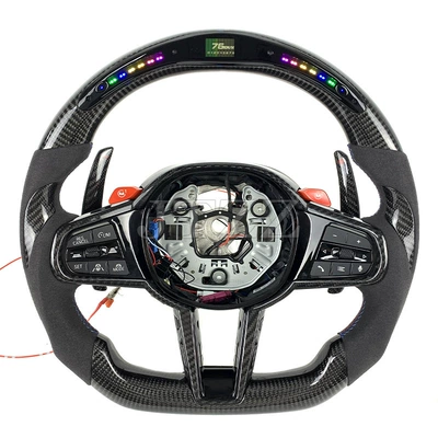Suitable for BMW M3M4M5 1234 series CS G series sports modified LED carbon fiber steering wheel (Steering wheel) - style-1