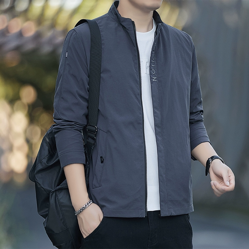 Мужская куртка весна и осень свободная воротник с длинными рукавами куртка мужская 2025 новая мода ветрозащитная повседневная одежда