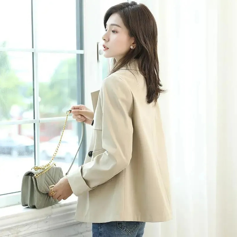 Women's Trench Coat with a High-End Feel, 2025 New Short Style Spring and Autumn Jacket, Loose and Versatile, Cross-Border Supply, European and American Style