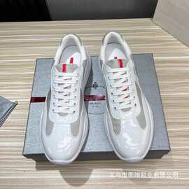 P 家经典休闲运动男鞋牛皮拼接网布透气情侣鞋百搭款潮鞋