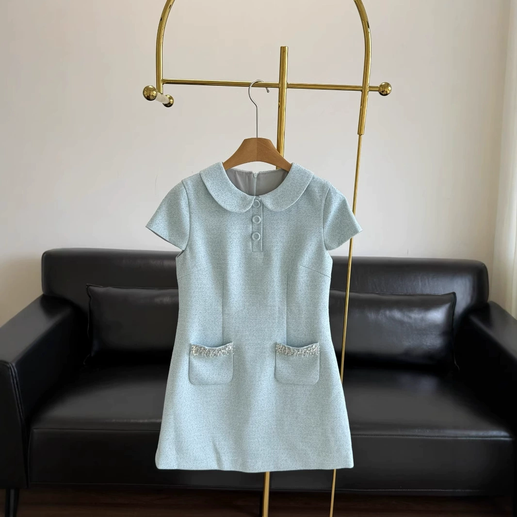25ss новое женское платье с короткими рукавами и лацканами на раннюю весну 250619