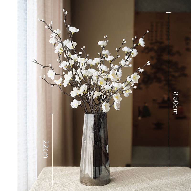 Flor de ciruela de ciruela flor de imitación flor de seda sala de estar gabinete de televisión decoración de mesa de té decoración de estilo chino para el hogar arreglos de flores