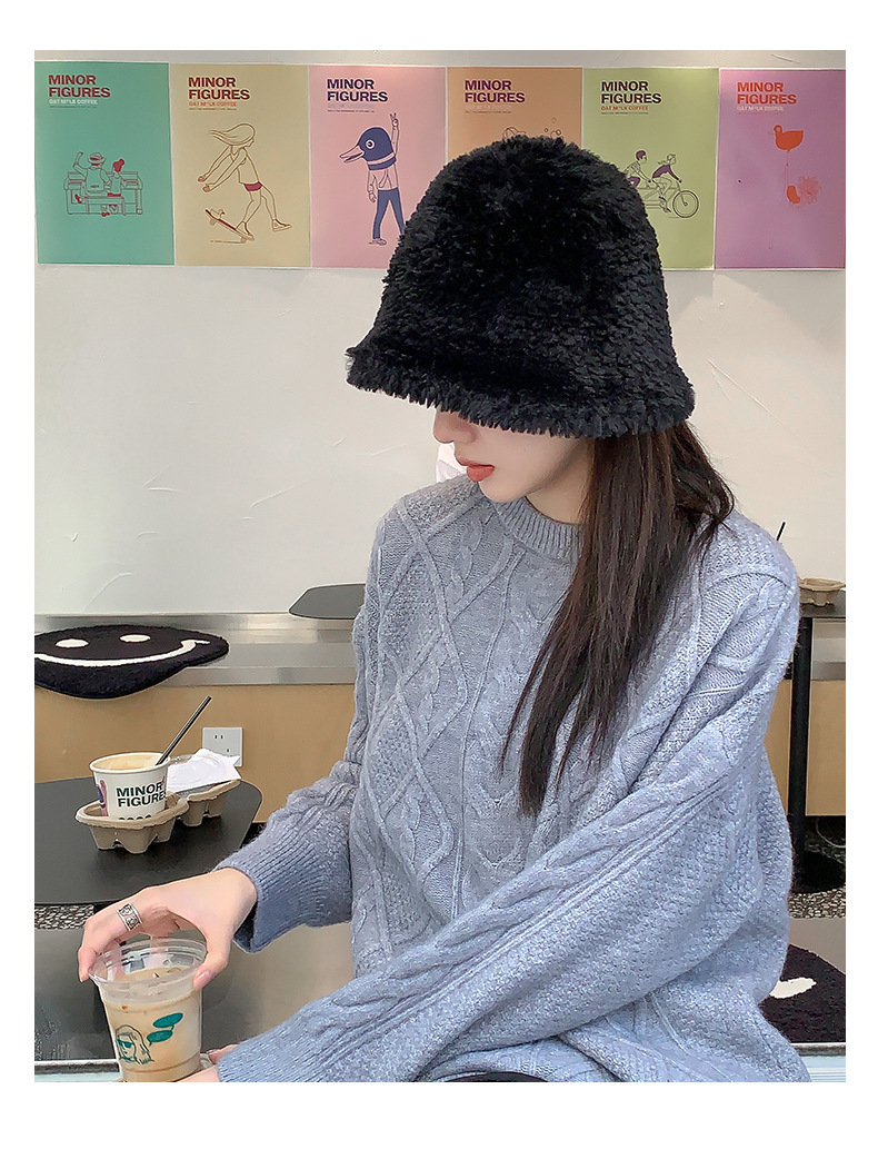 Plüschmützen für Kinder zum Warmhalten im Herbst und Winter Strickmützen für Fischer Vermietermützen Mützen aus Wassermelonenhaut Winterwollmützen mit runder Oberseite_voghion.com