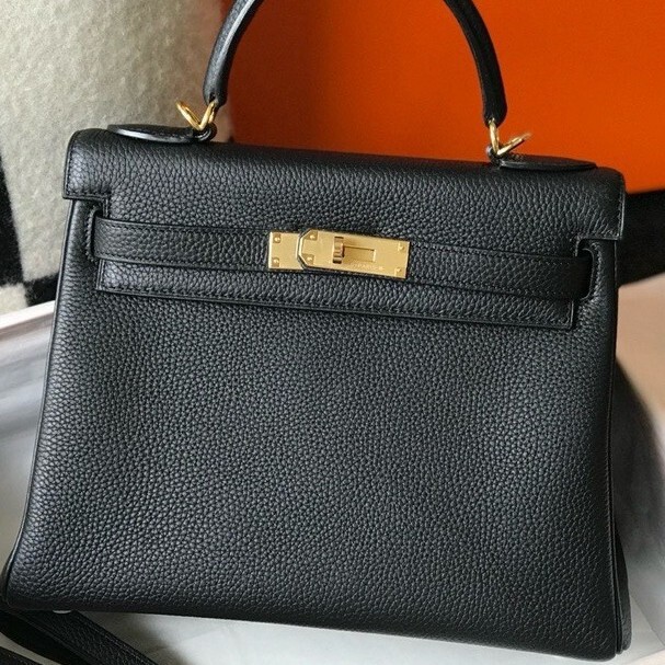 Cross-border Hermès-style handmade Kelly bag, Togo leather, fashionable commuter handbag, versatile shoulder bag, crossbody bag for women Cross-border Hermès-style handmade Kelly bag, Togo leather, fashionable commuter handbag, versatile shoulder bag, crossbody bag for women