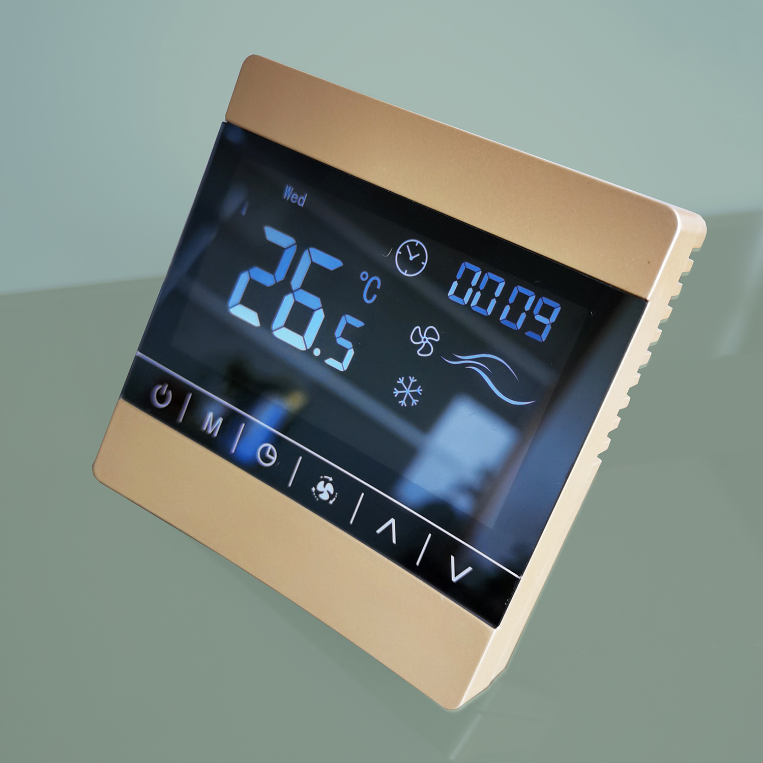 上海TAODA液晶智能触摸屏空凋温控面板 金色中央空调温控器