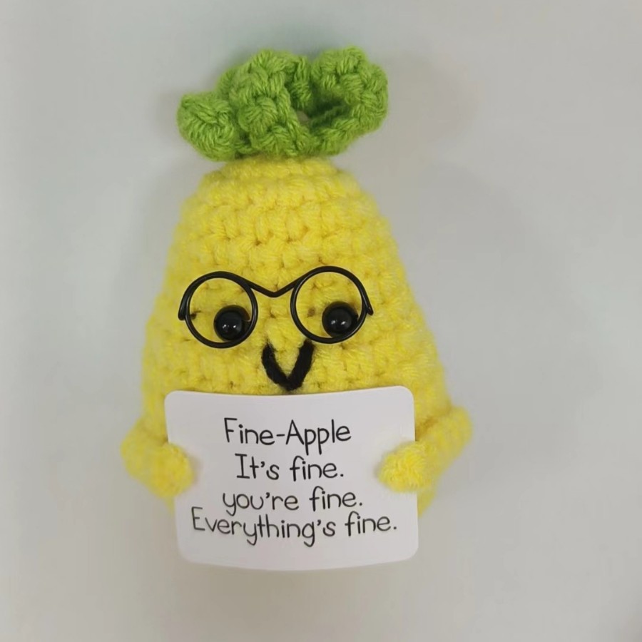 안경을 쓴 둥근 파인애플 V 입