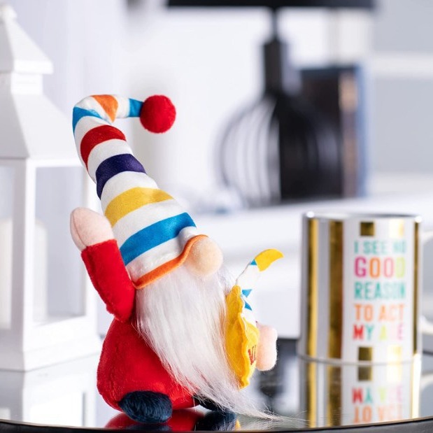 Nueva Cruz-frontera Arco Iris muñeca sin rostro elfo Rudolf muñeca colorido enano muñeca Decoración