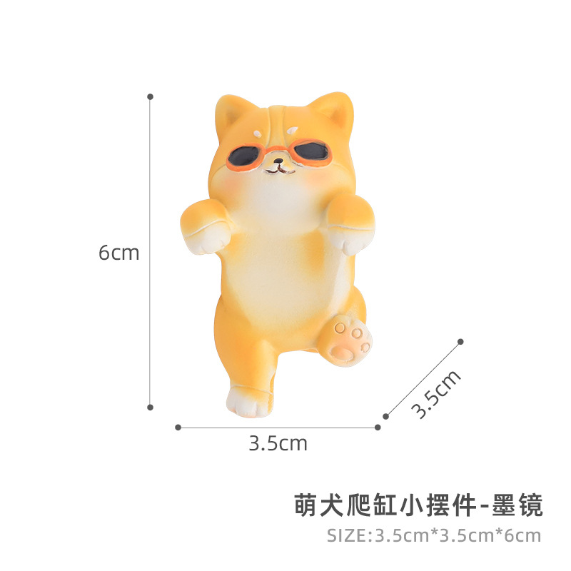 Tượng Corgi resin phong cách Zakka, phụ kiện bể bò sát, hồ cá, tiểu cảnh và chậu cây (RG-245)