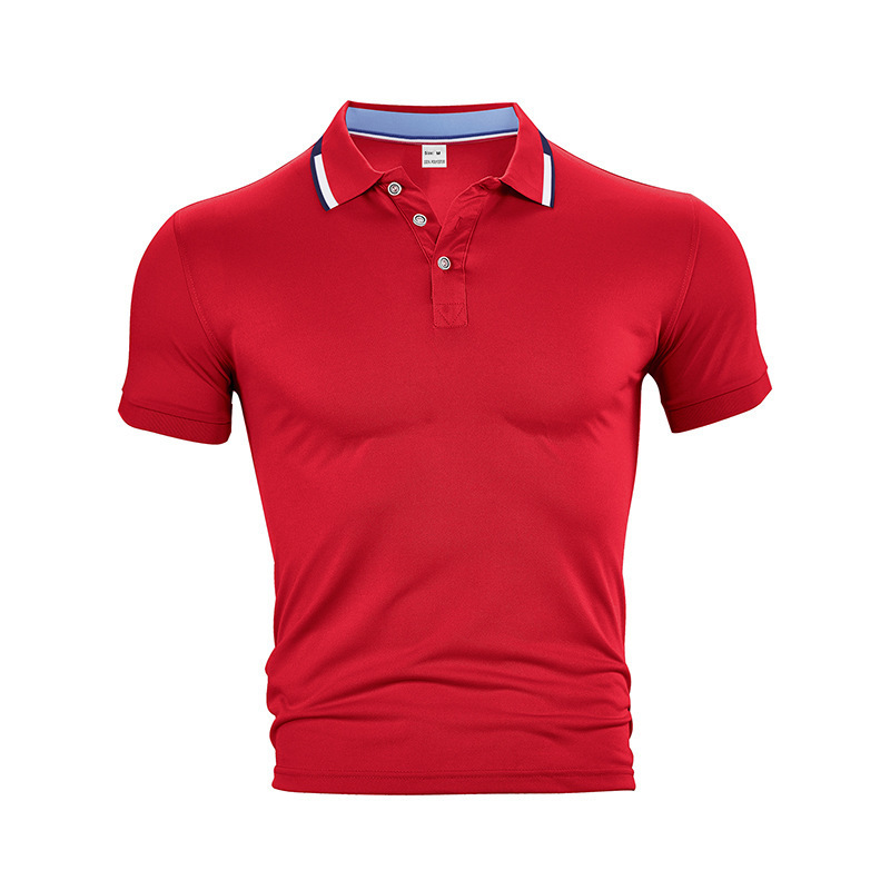 Europa y Estados Unidos transfronterizos hombres camisas de polo de manga corta Amazon de verano deportivo casual de color sólido con solapa de secado rápido camisa de polo