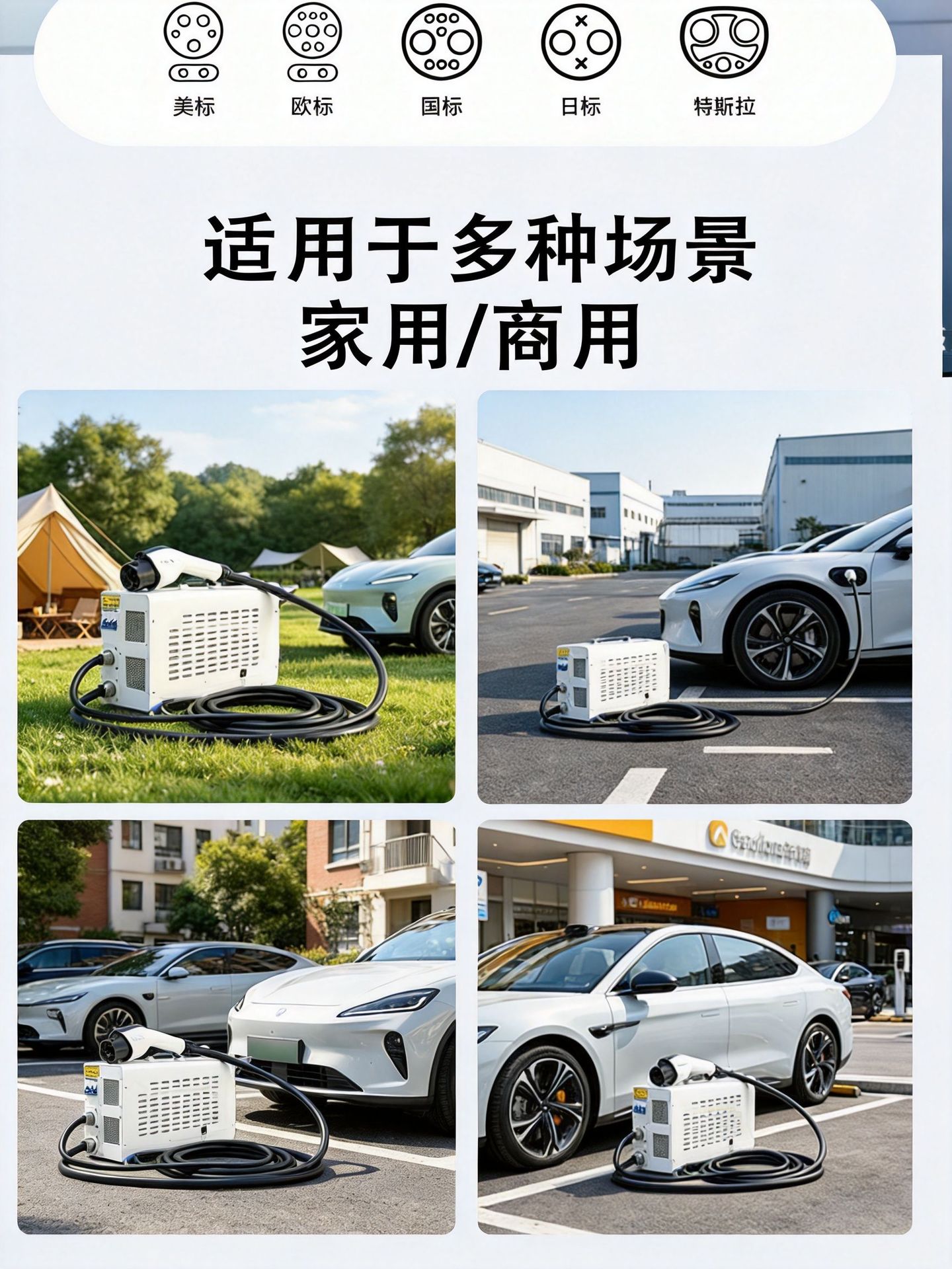European standard 7kW portable DC charging station manufacturer, mobile new energy fast charging station supports 380V AC input voltage