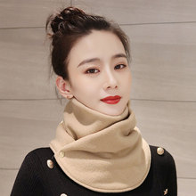 秋冬季围脖女百搭韩版加厚仿兔毛保暖针织毛绒围脖套交叉毛领