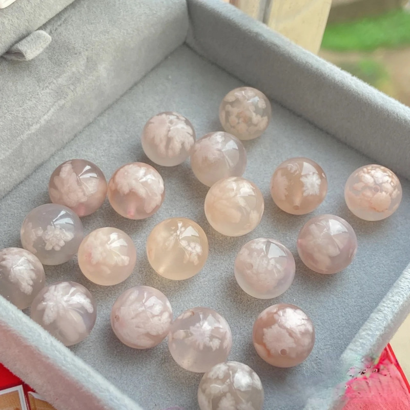 育成奏メーカー直販天然桜瑪瑙散珠半製品diyブレスレットビーズアクセサリー部品卸売り|undefined