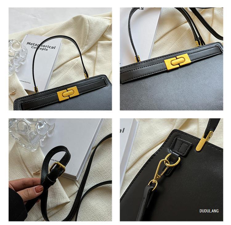 Pu Leather Lining Material Women's Medium Pu Leather Solid Color Vintage Style Classic Style Square Flip Cover Crossbody Bag