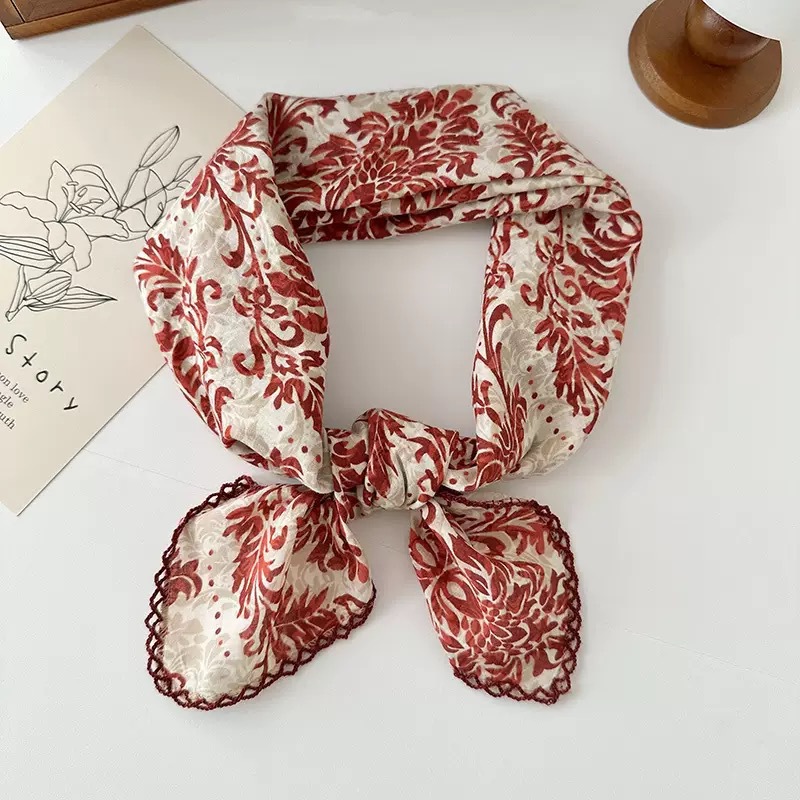 70 코튼 스퀘어 타올-그래스 레드