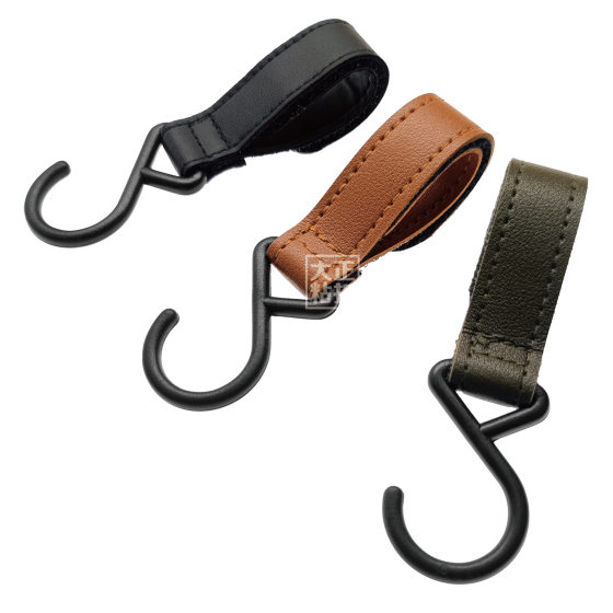 Cross border in stock outdoor hook baby stroller hook stroller hanging belt stroller pu leather strap