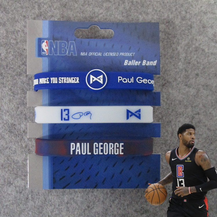 Estrella de baloncesto Kobe James Owen Currillos firma ajustable pulsera mixta blanca de tres piezas para fanáticos